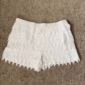 Express Lace White Shorts